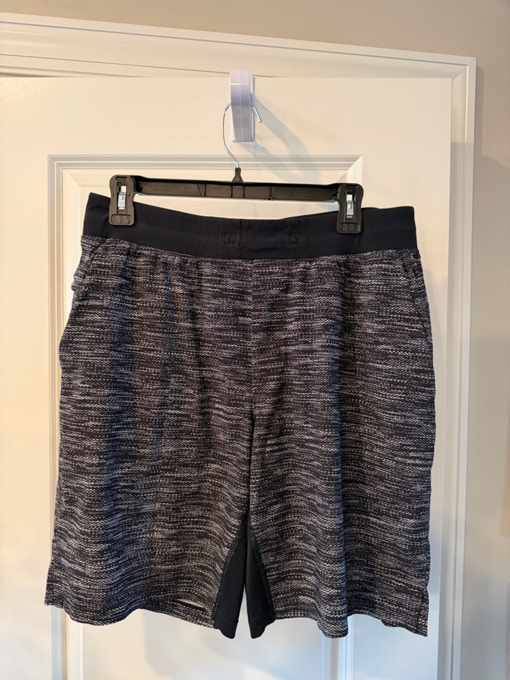 lululemon athletica Kids Space-Dye Athletic Shorts - Black and Gray